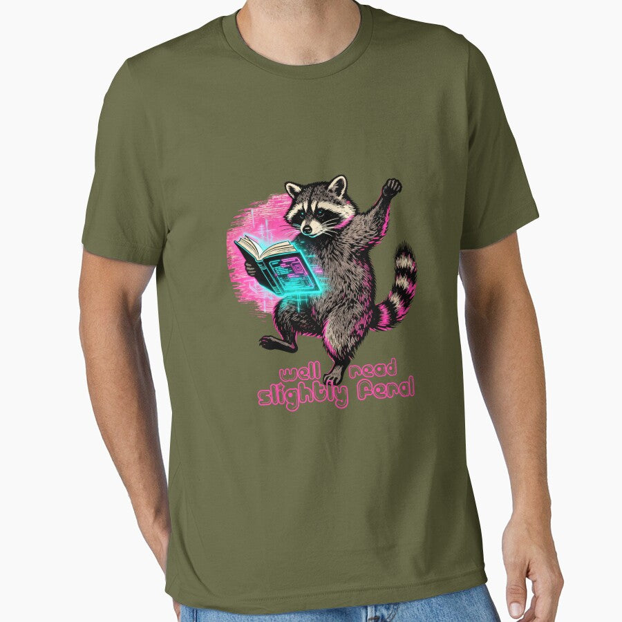 Well Read & Slightly Feral, Raccoon Book Lover by Muse Merch