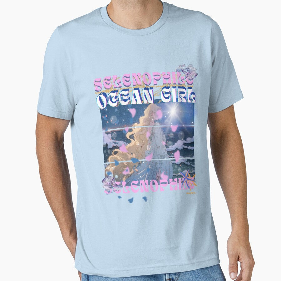 Selenophile Ocean anime Girl | Moon & Sea aesthetic |  Dreamy Mermaid Vibes | Pastel Ocean Art by deeplistic