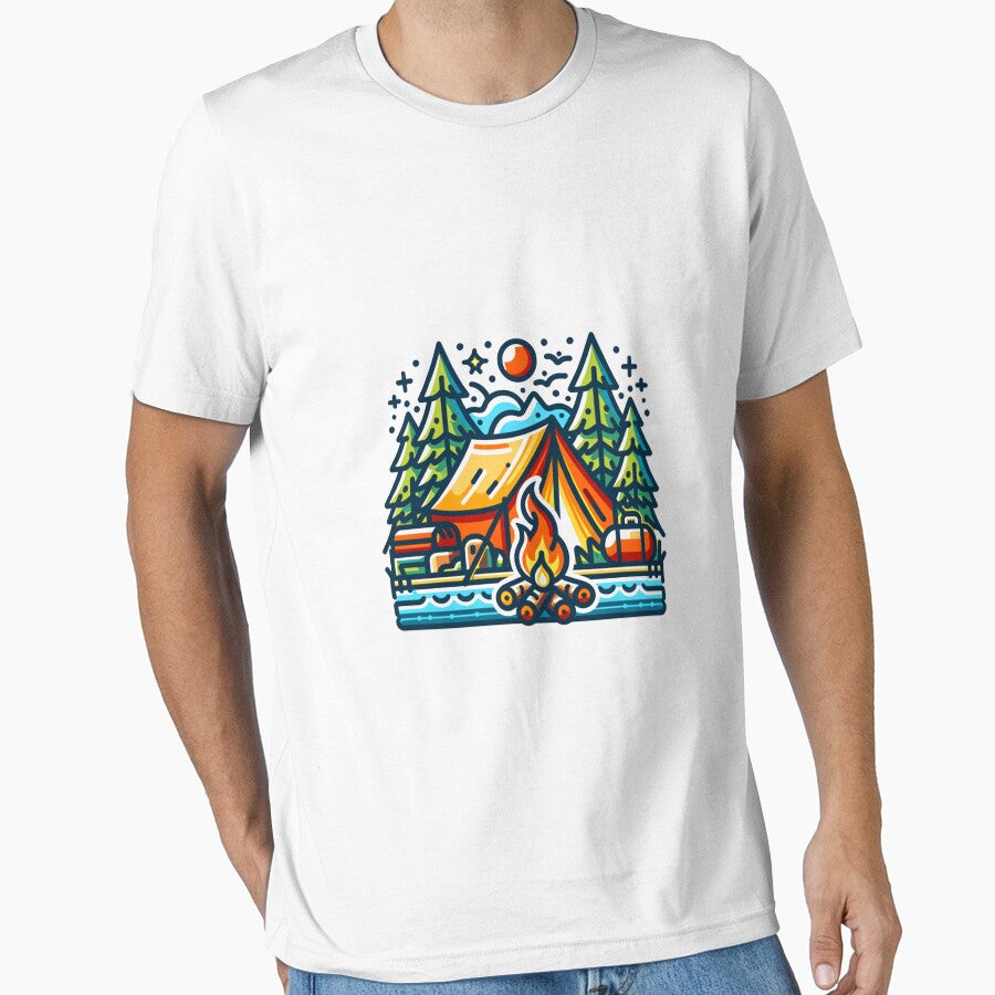Outdoor Hiking Journey | T-Shirt, Sticker by NicolasGlowArt