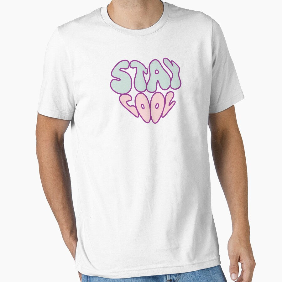Stay Cool Groovy Typography Design | Retro 70s Aesthetic Boho Quote Art by typoinspired
