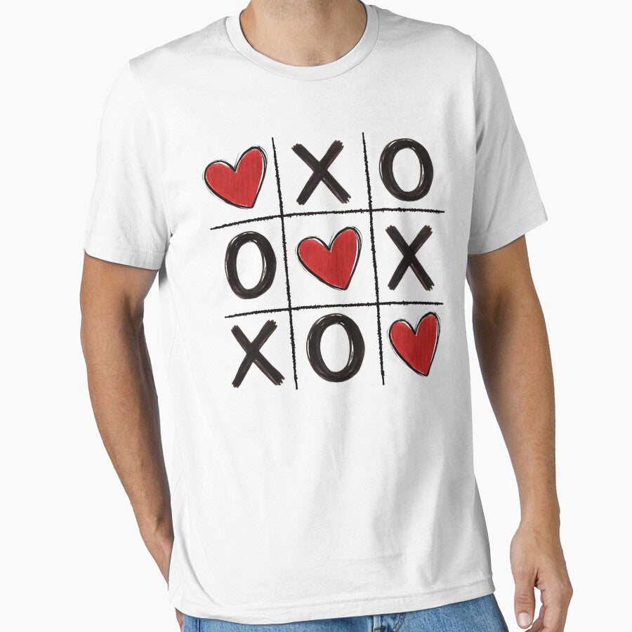 Valentine Tic Tac Toe Valentines Day Retro Heart Game by Starry Night Creative Art