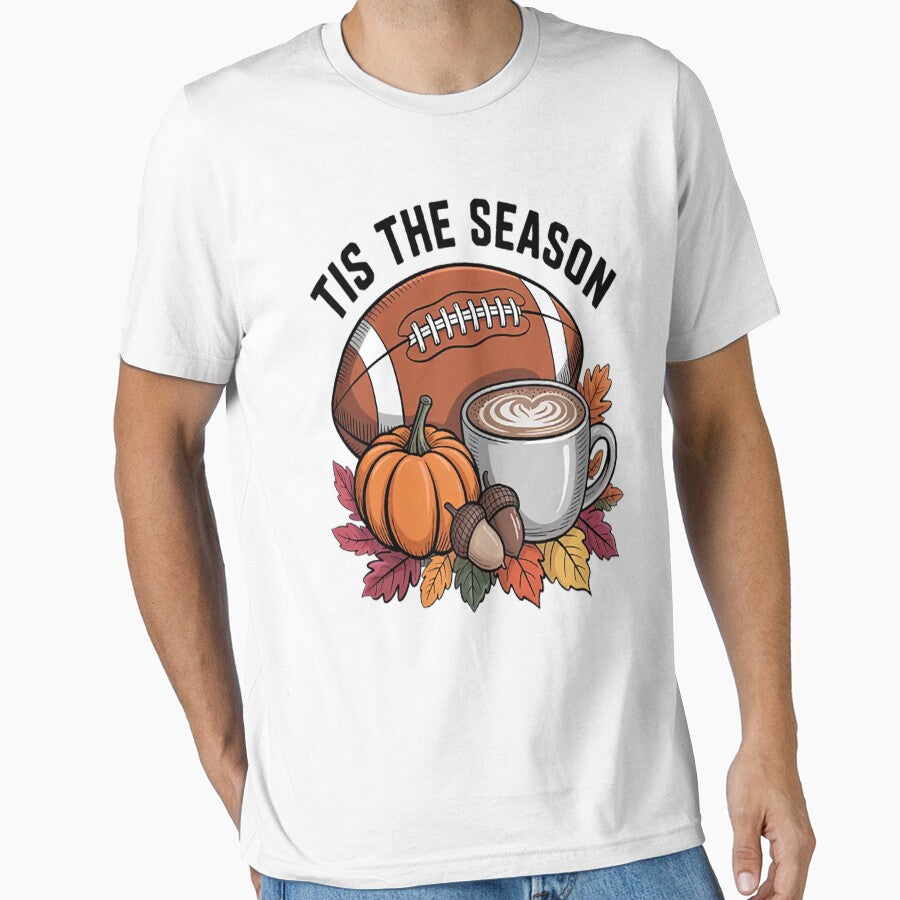 Tis The Season Fall Football Cozy Autumn and Coffee by TheRetroStyle