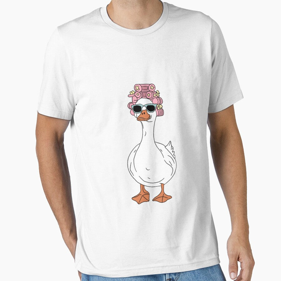 Funny Sassy Duck Self Care Aesthetic | Cute Cool Duck with Sunglasses & Rollers by Mialunaa