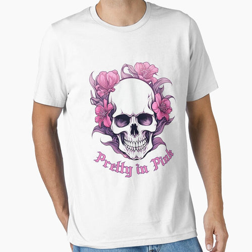 "Lily, Pretty in Pink" cool skull with lilies flowers in gothic style, dark aesthetics by Lemon-y-Shark