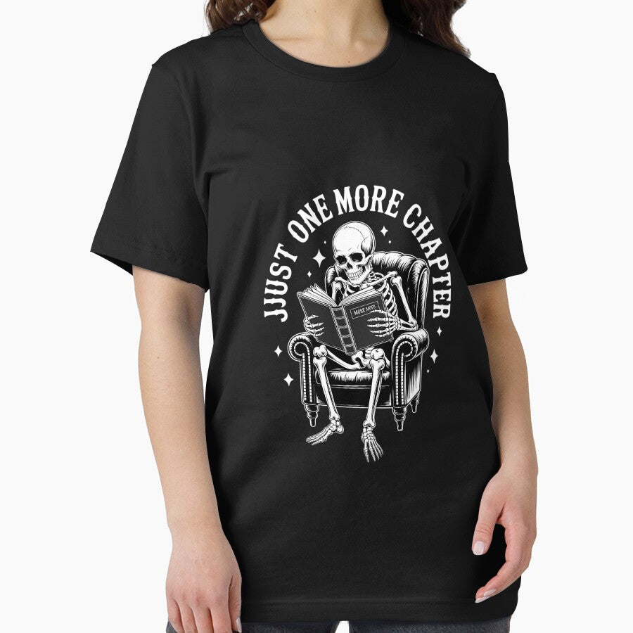 Just One More Chapter Skeleton Book Lover Halloween by DeadlockCrew