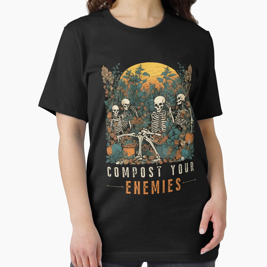 compost your enemies funny skeleton gardening halloween classic t-shirtcompost your enemies funny skeleton gardening halloween classic t-shirt by SondraHulsey13
