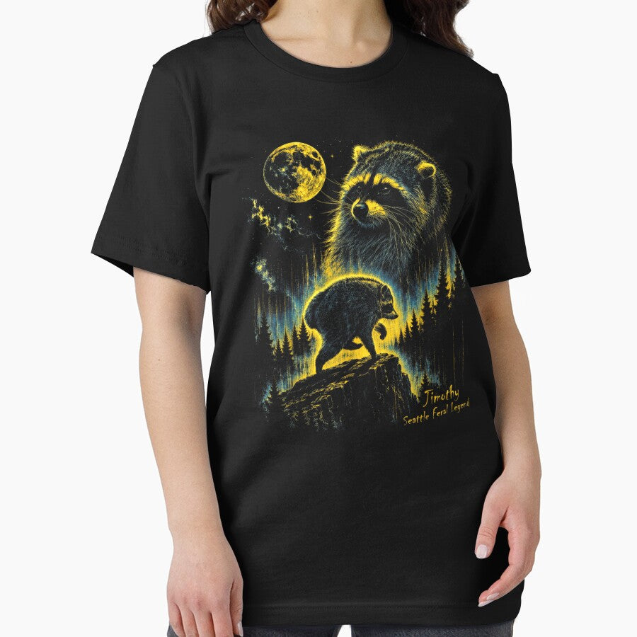 Jimothy Seattle Raccoon Feral Legend Retro Moon Art by Juansustait