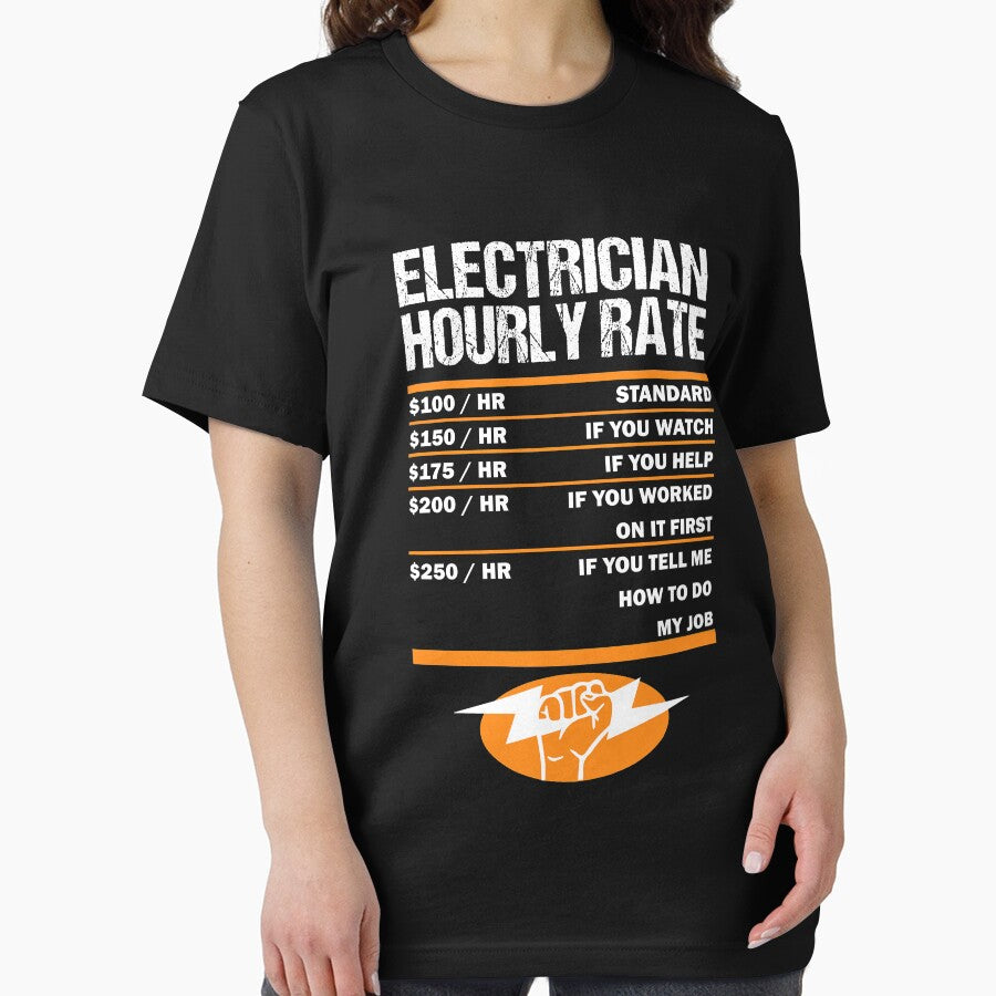 Electricians Hourly Rate Lineman Electrician Electricity by Nessshirts