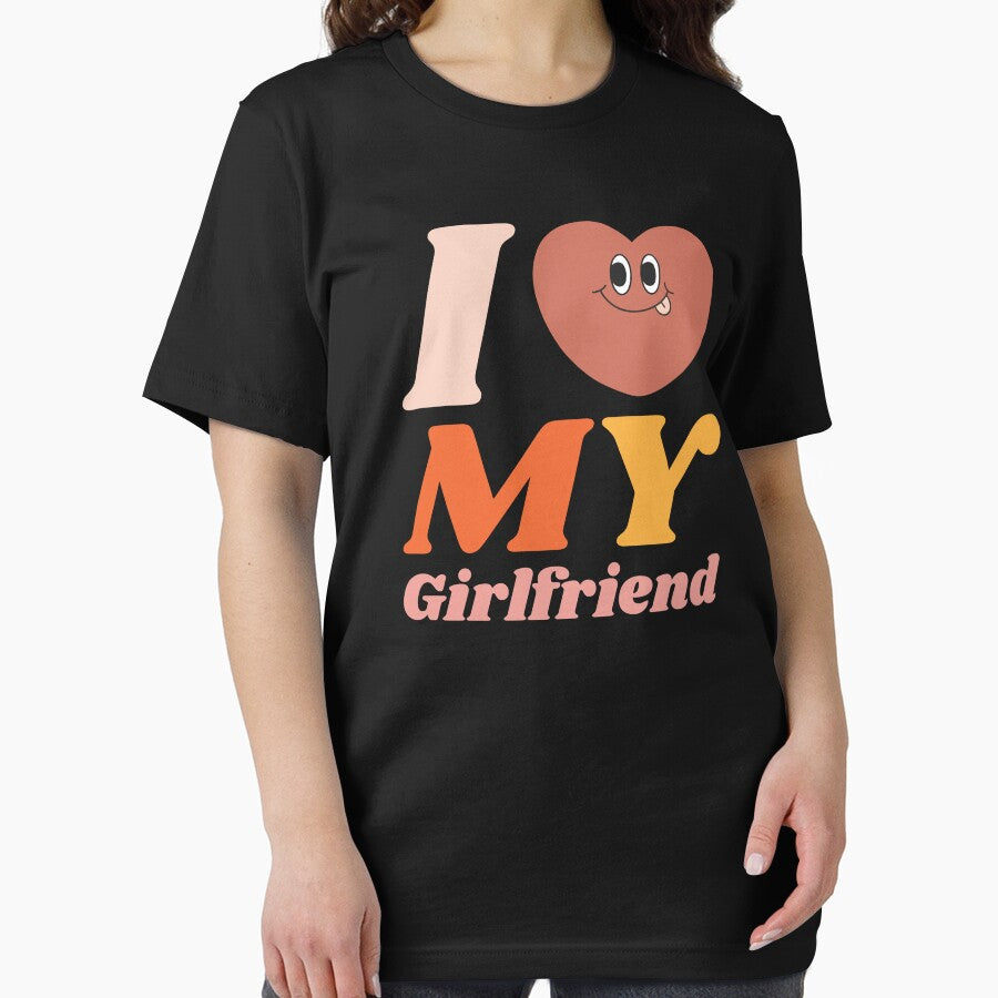 I Love My girlfriend groovy y2k 90s cute kawaii heart couple outfits by TNwandesignart