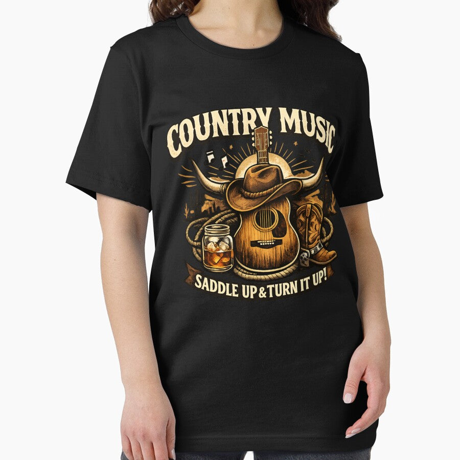 Country Music Cowboy Vintage - Western Guitar Saddle Up by SidTastic