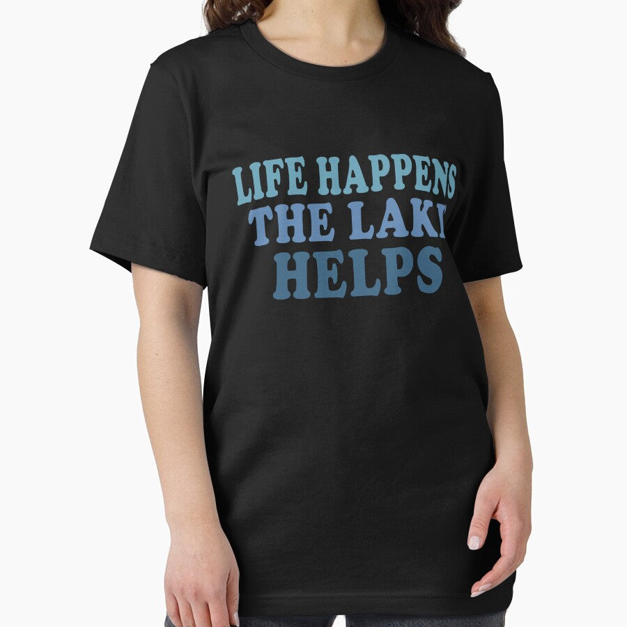 Life Happens The Lake helps Funny Lake Outdoors Gift by eness-BK
