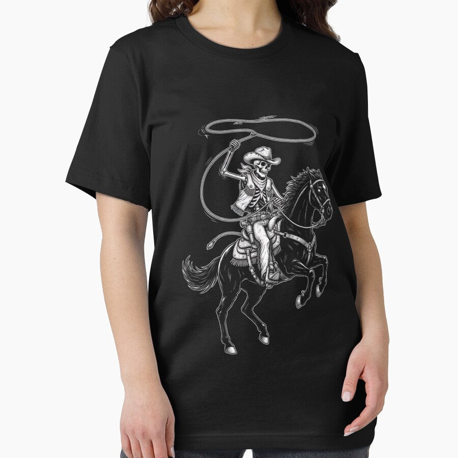 Rodeo Cowboy Skeleton Dark Western Horse Art Vintage by CF_VintageDesign