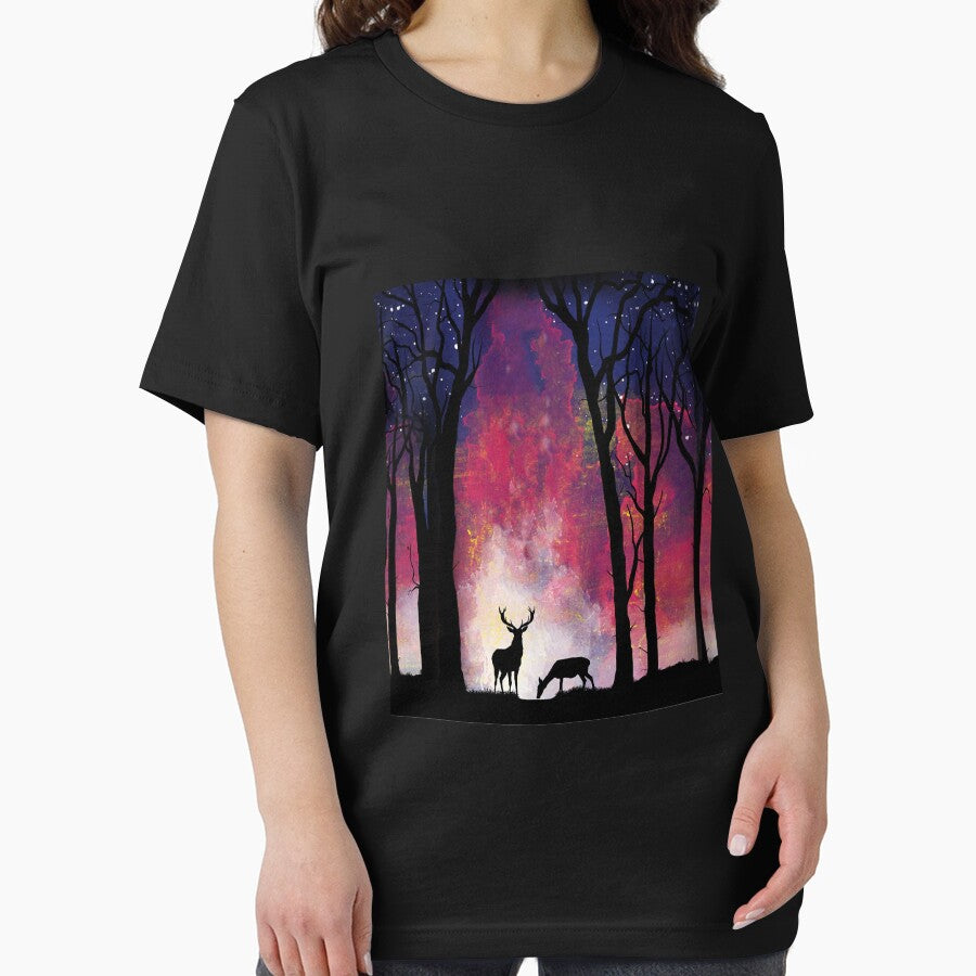 Hunting Deer Wife To Husband Couple Love Purple Forest Scene by CindyHagen