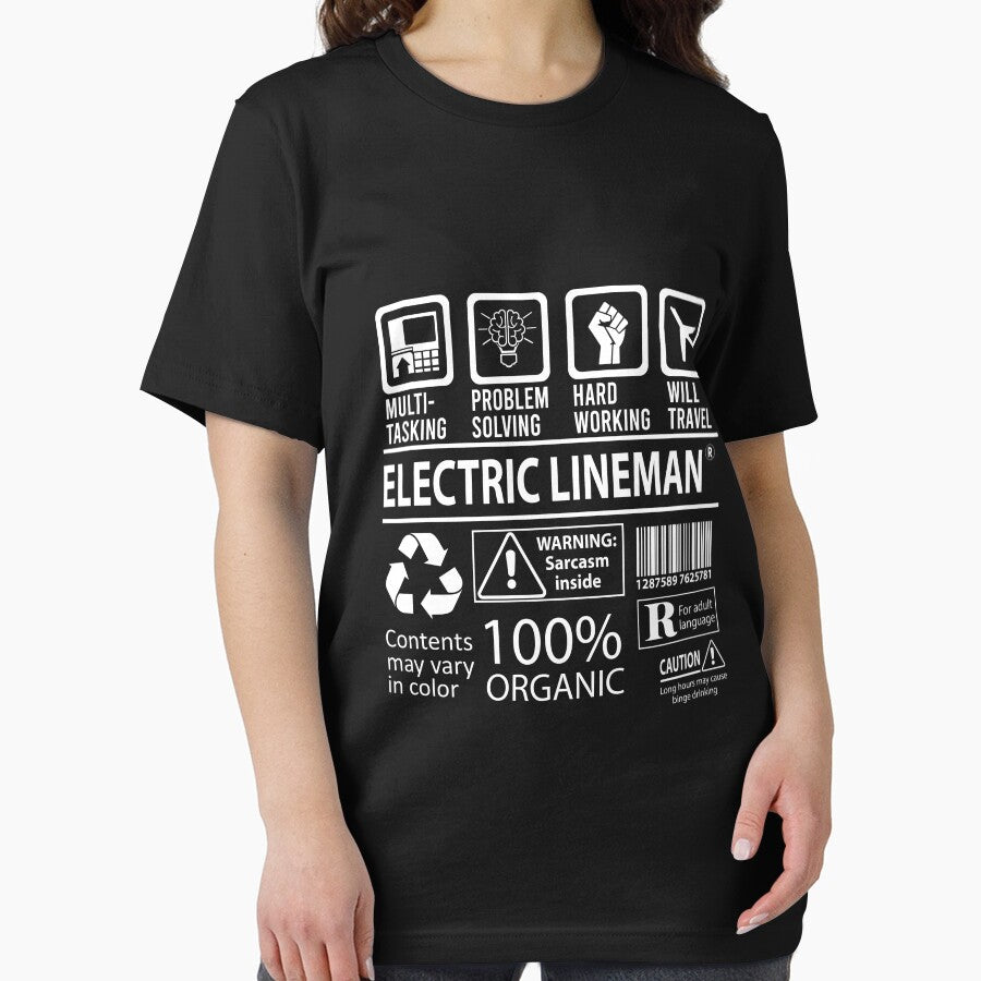 Electric Lineman T Shirt - MultiTasking Certified Job Gift Item Tee by oslandefren
