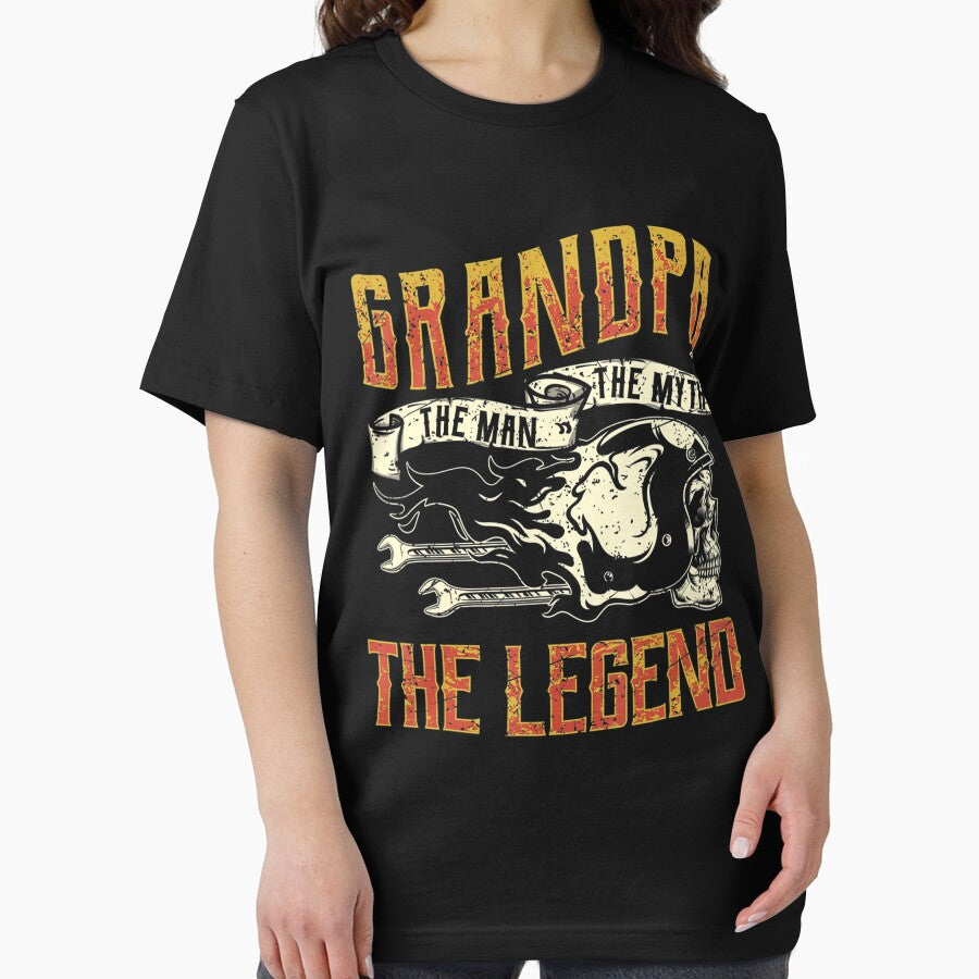 Biker Grandpa Motorcycle Legend Pops T-Shirt by thesmokeydogs