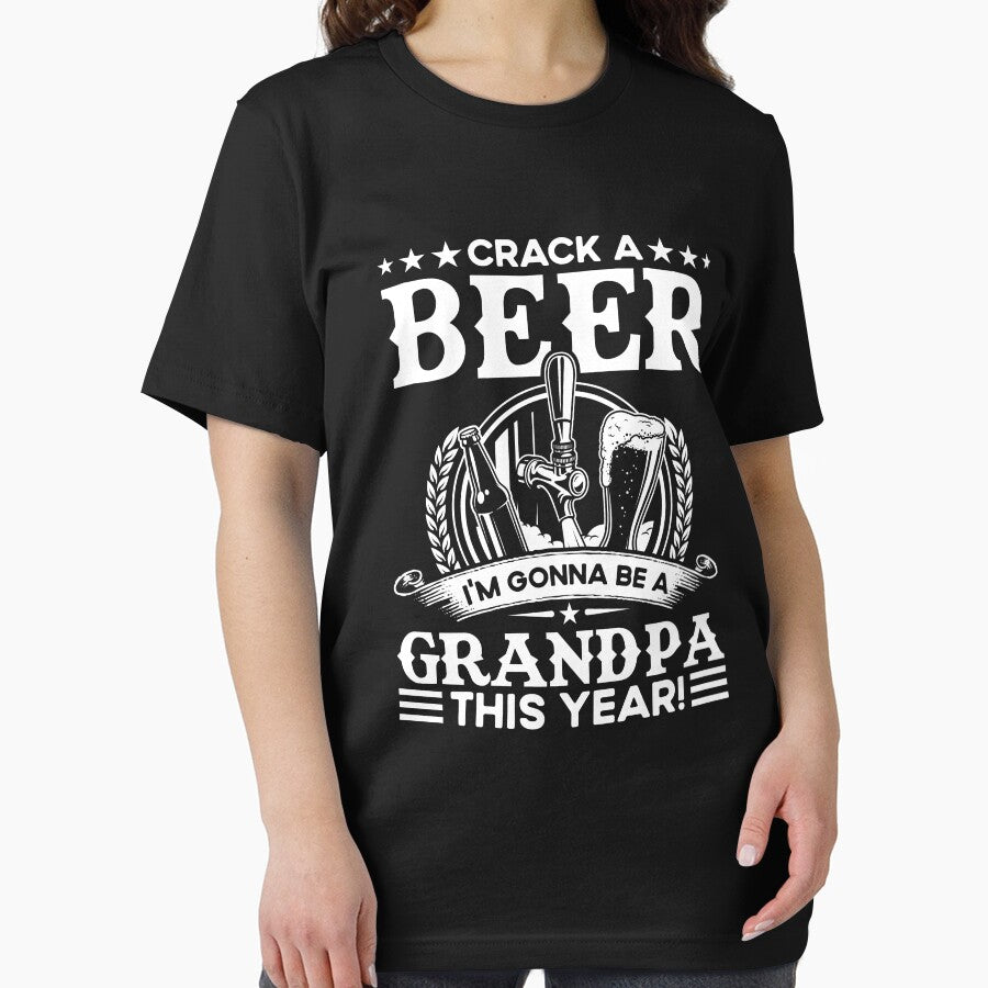 Crack A Beer I'm Gonna Be A Grandpa This Year Shirt, Baby Announcement Shirt, Grandpa To Be Gift, Grandpa Shirt, Future Grandpa Shirt by aymob