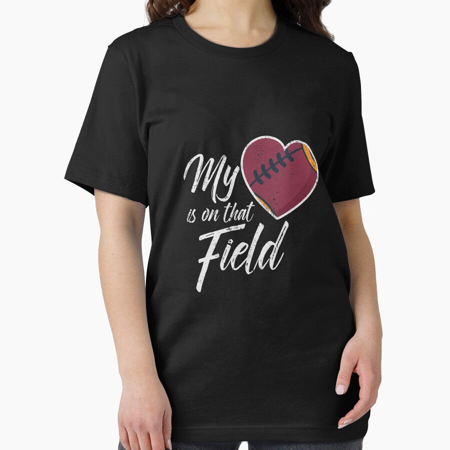 Football Mom Shirt Personalized - My Heart Is On That Field Personalized Football Mom T-shirt Football Mom Shirt Custom With Number Game Day by johnii1422
