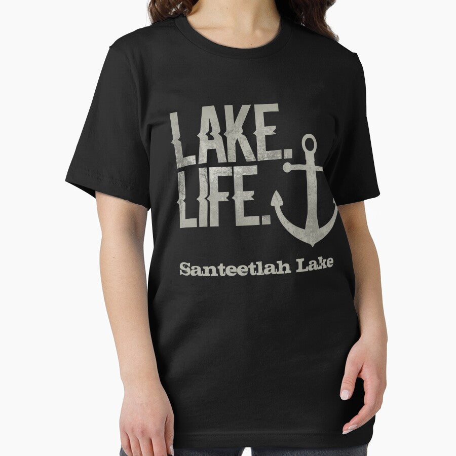Santeetlah Lake North Carolina Lake Life Nautical Themed with Anchor by TeagoShirts
