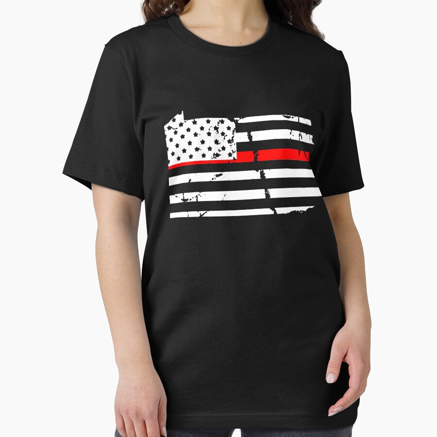 Thin Red Line Firefighter Flag Pennsylvania R.E.D T-Shirt by 3familyllc