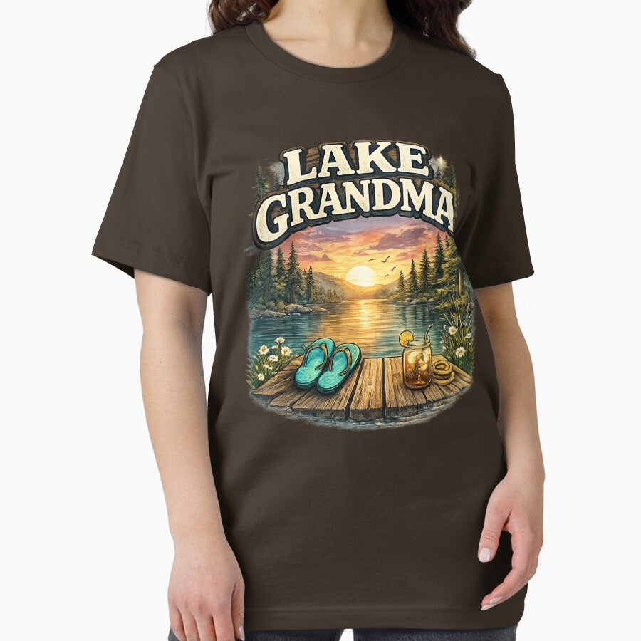 Lake Grandma Sunset Dock Shirt | Lake Life Grandma Gift | Funny Cabin Grandma Lake Lover by TKOprintdesigns