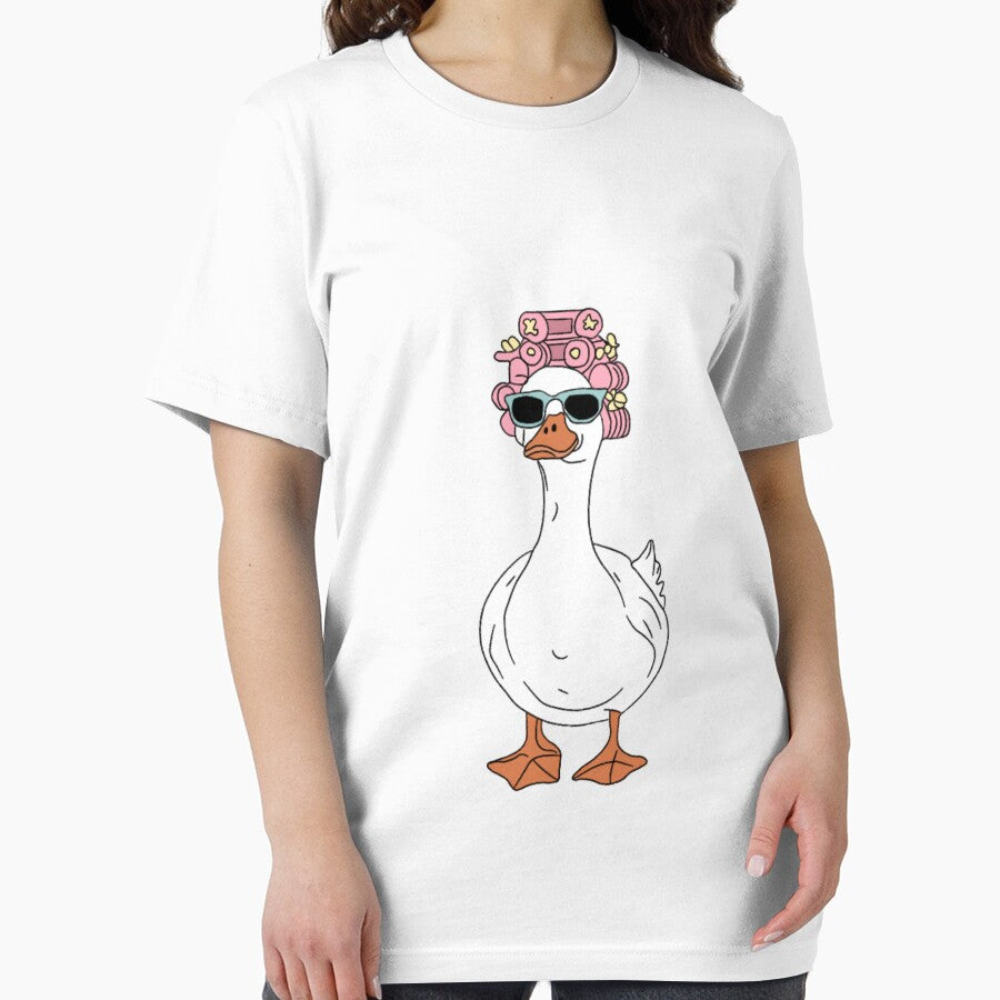 Funny Sassy Duck Self Care Aesthetic | Cute Cool Duck with Sunglasses & Rollers by Mialunaa
