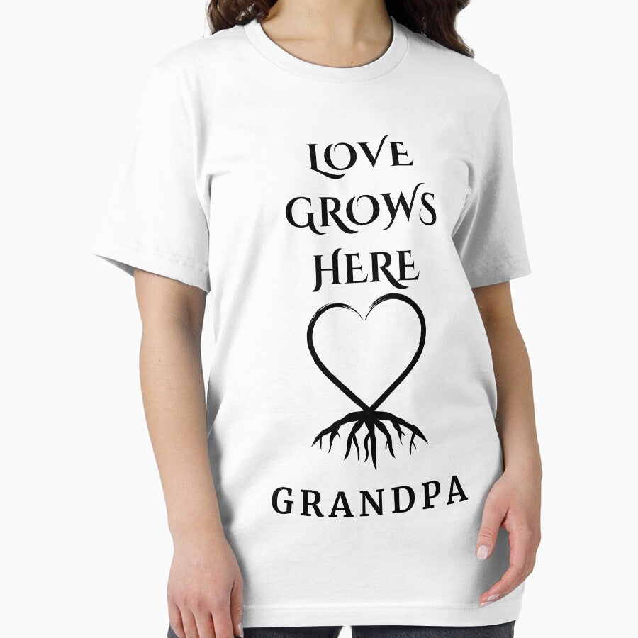 Grandpa Love Grows Here - Vintage Family Love T-Shirt by AlienTechs