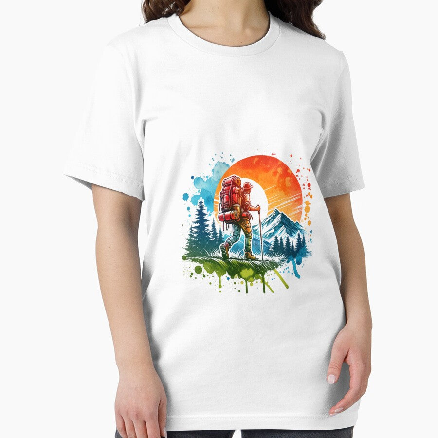 Wandering Hiker | T-Shirt, Sticker by NicolasGlowArt