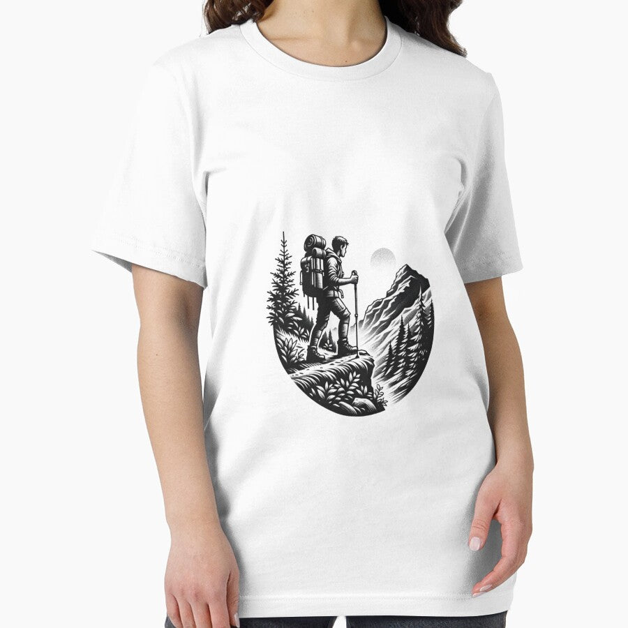 Hiker On Journey | T-Shirt, Sticker by NicolasGlowArt