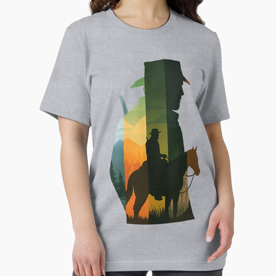 Outlaw Journey – Cowboy Silhouette Landscape Art by BearnieB