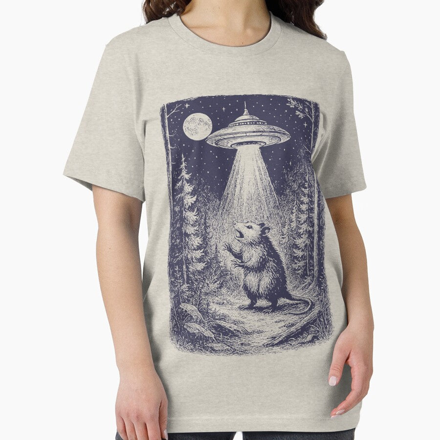 Retro UFO Possum Meme T-Shirt Vintage Style Tees Possum Graphic TShirt Funny Nineties 90s Opossum Lover Gift by Rosqzz