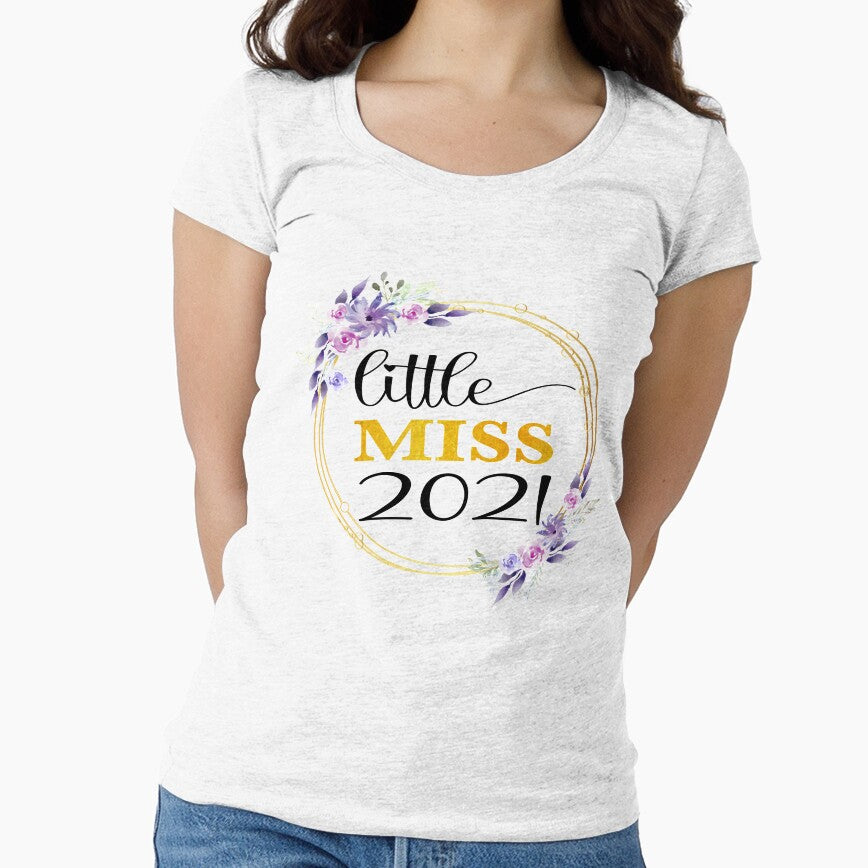 Little Miss 2021 New Year Girl Water Color Flowers, Baby Girl, New Year 2021 by StickerArtwork