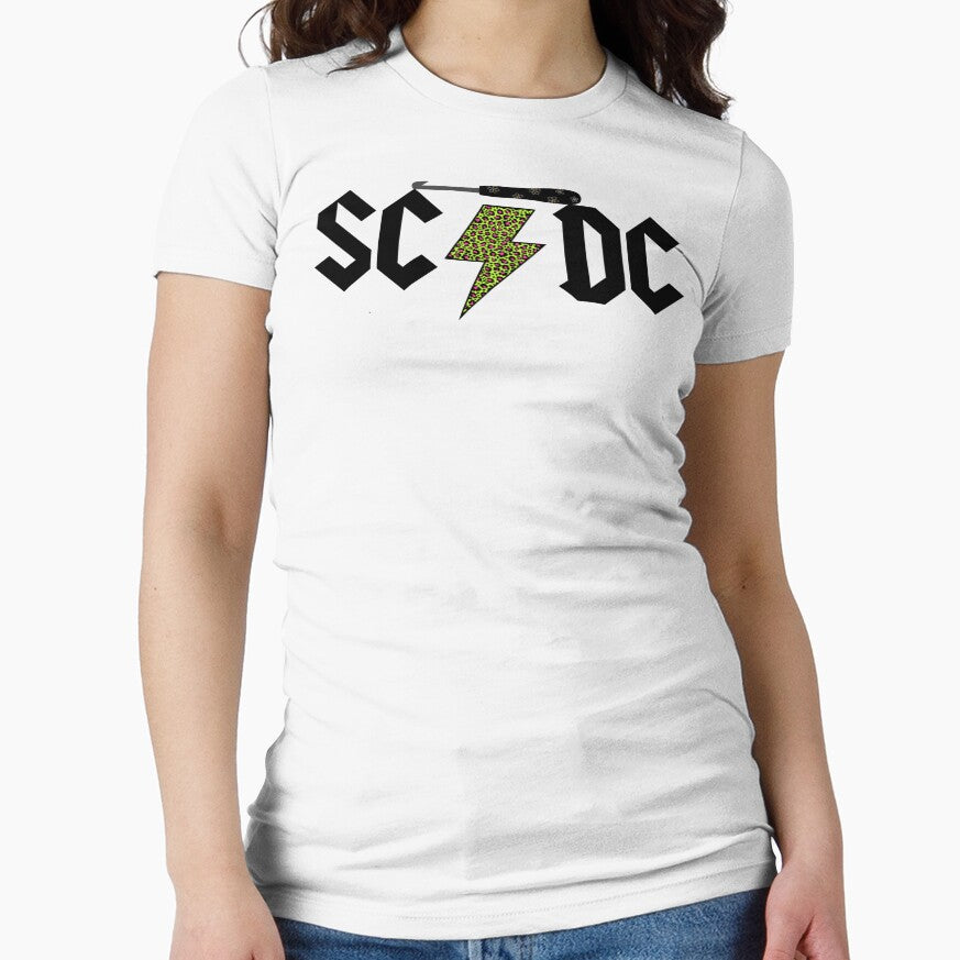 SC DC Crochet Hook Leopard Lightning Bolt Shirt | Funny Crochet Lover Tee | Rock and Roll Crocheter Gift | Crochet Mom Shirt | Crafty Woman Tee by ZenfiniteDesign