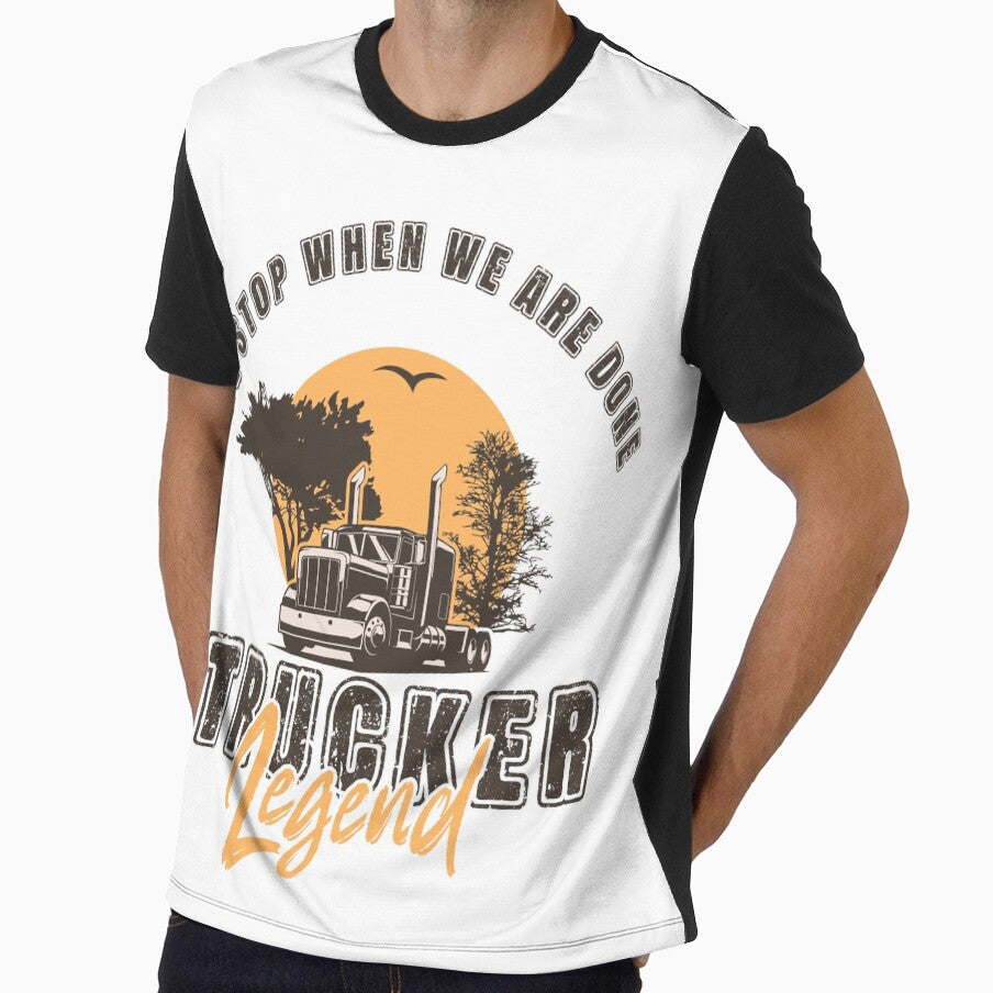 We stop when we are done, Husband Dad Trucker Legend by HomeCoquette