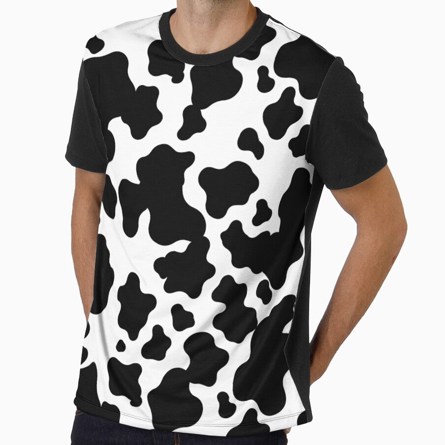 Minimal Black & White Cow Print Pattern | Seamless Western Aesthetic by SofiaTrendShirt