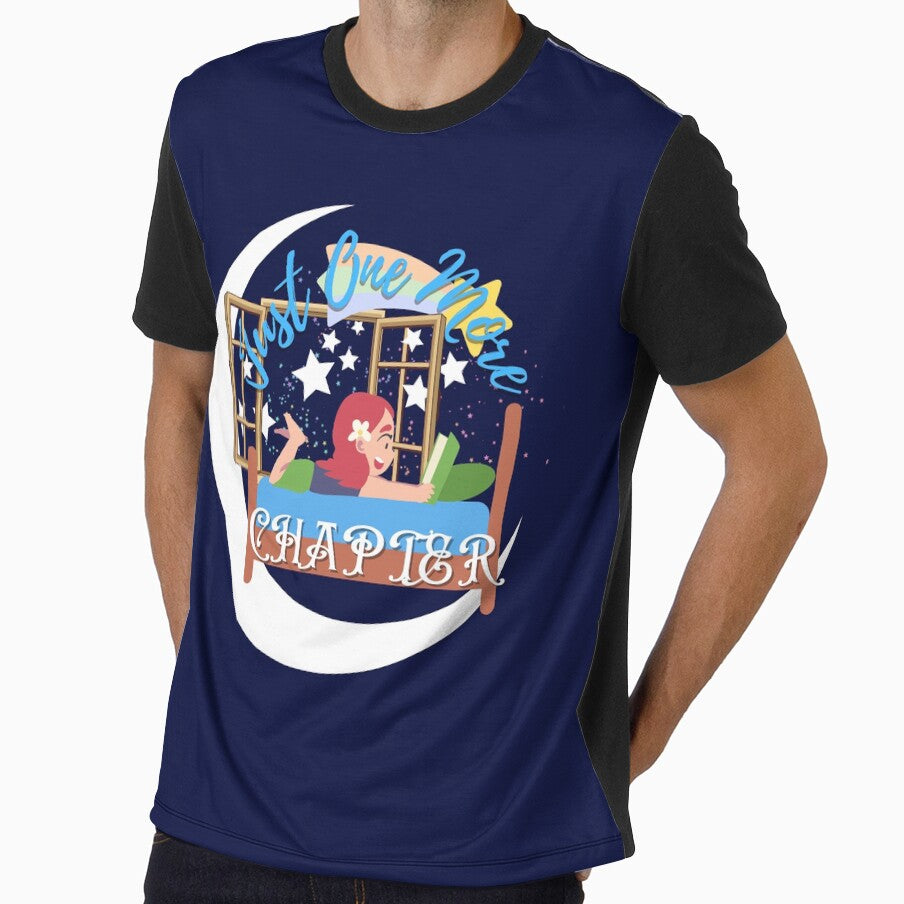 Just One More Chapter Girl Reading On Bed  (moonlite blue) by Novelty-Shirts