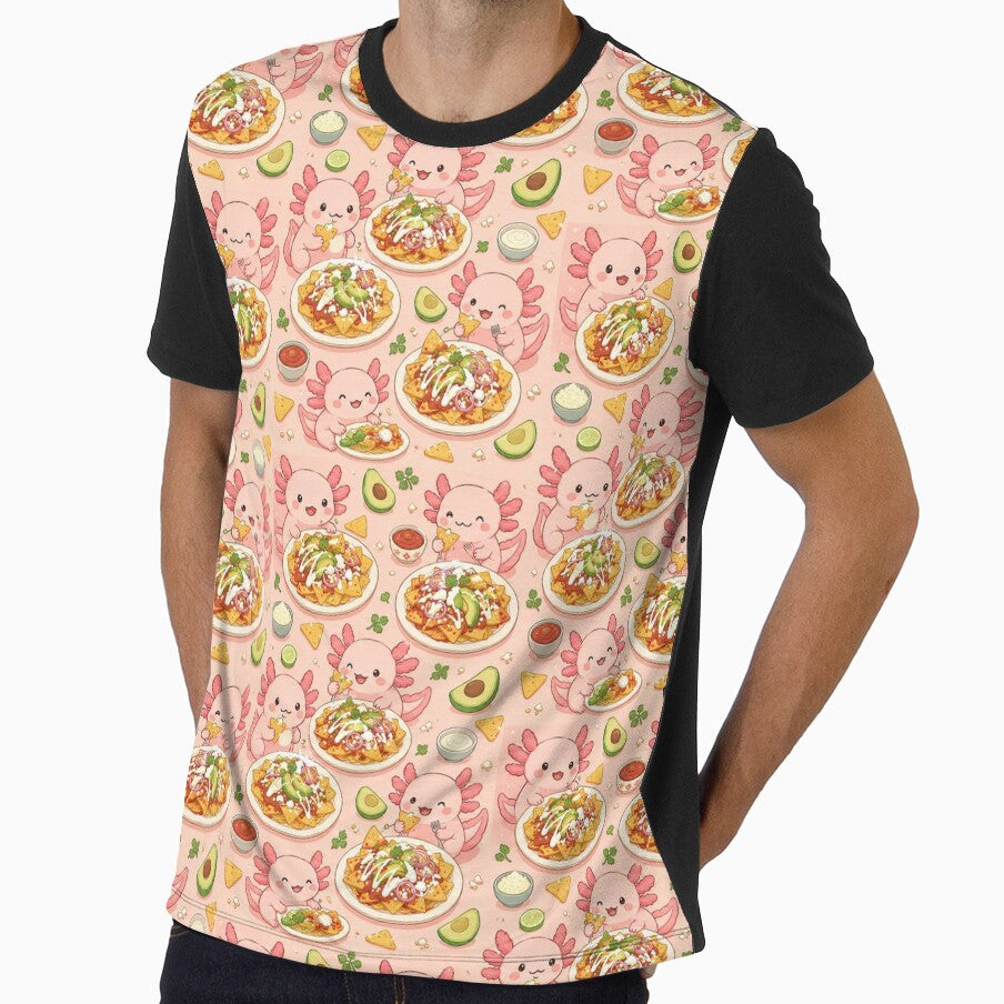 Axolotl Chilaquiles Kawaii Pattern by Soft Berry Studio