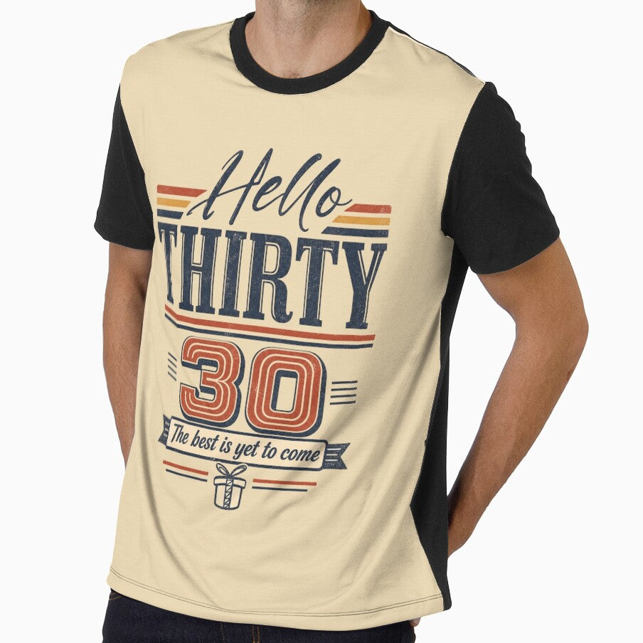 Copy of 30th Birthday Gift Hello Thirty. A perfect gift to celebrate your thirtieth birthday with style. Vintage style by illeN-Art-World