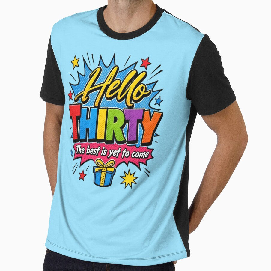 Copy of Hello Thirty, 30th Birthday Gift. A perfect gift to celebrate your thirtieth birthday with style. Graffiti style by illeN-Art-World