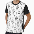 Flowers. Hand-drawn sketches. Black and white pattern by Canatic
