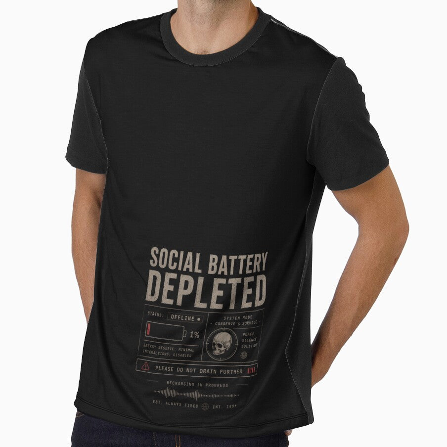 Social Battery Depleted – Introvert Low Power Graphic by SkullVor