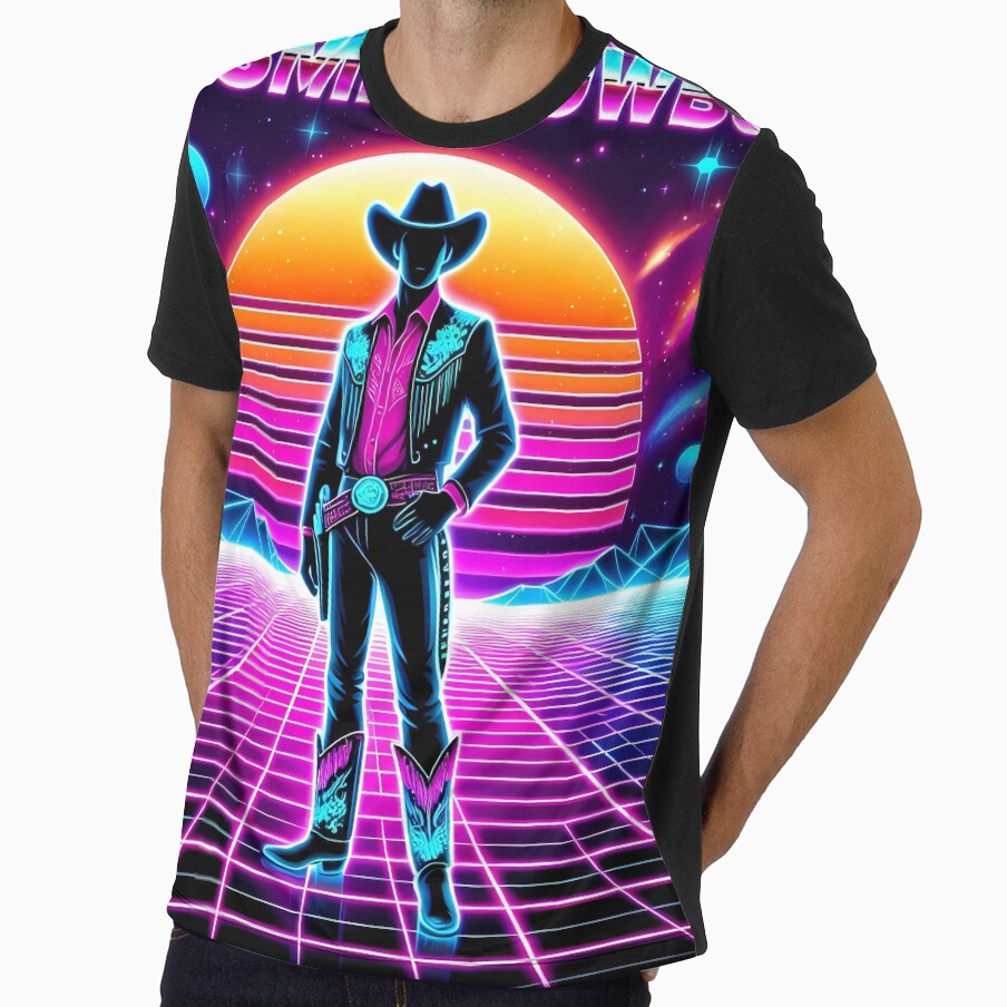 Neon Retro Galaxy - Cosmic Cowboy by Art-Arcade6