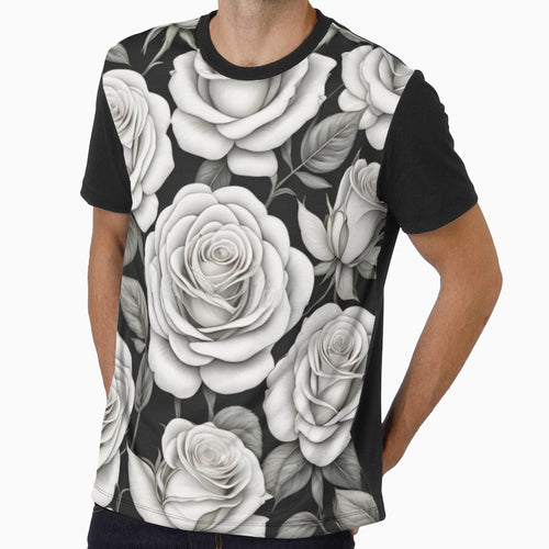 "Hand Drawn" White Roses by Sun-Soles