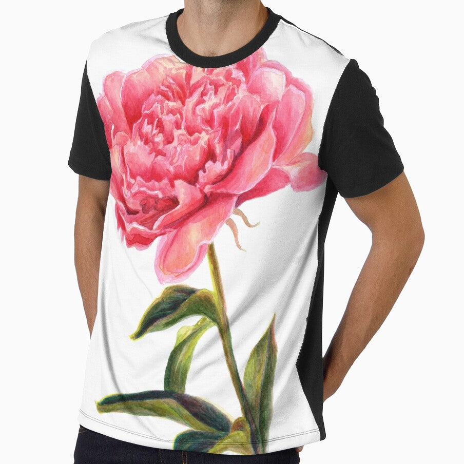 Watercolor Peony Botanical Art by RB-float