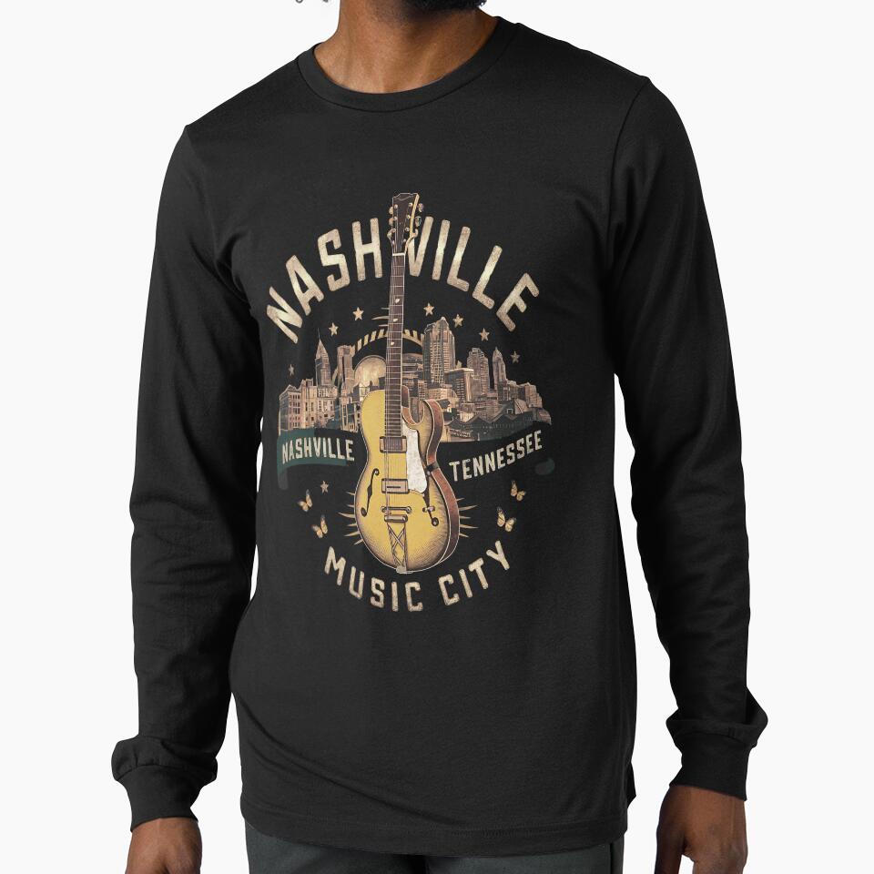 Nashville Music city - Nashville cityscape - Nashville silhouette - Nashville souvenir - Nashville travel by JansenGS