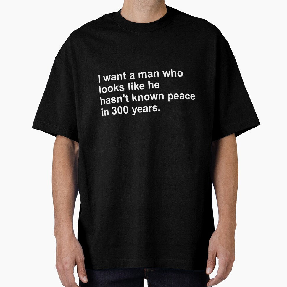 I want a man who looks like he hasn't known peace in 300 years. Black Ink Sticker by RebelCactusStore