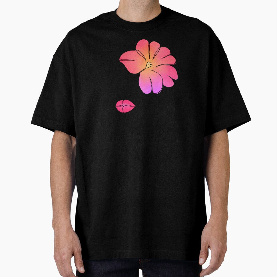 Minimalist Line Art Woman Pink Flower by Designs24U