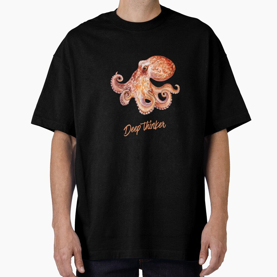 Deep Thinker – Minimalist octopus ocean aesthetic design by ColorNest Designs
