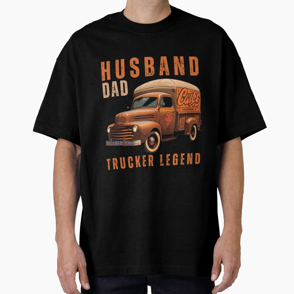 Husband Dad Trucker Legend I Drop Big Loads Funny Vintage Retro by CandyDroidMerch