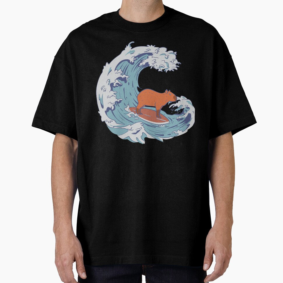 Funny Cute Giant Capybara Japanese Wave by MrEddie10