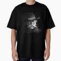 Rugged Cowboy Portrait – Black and White Western Art by inkoutninja